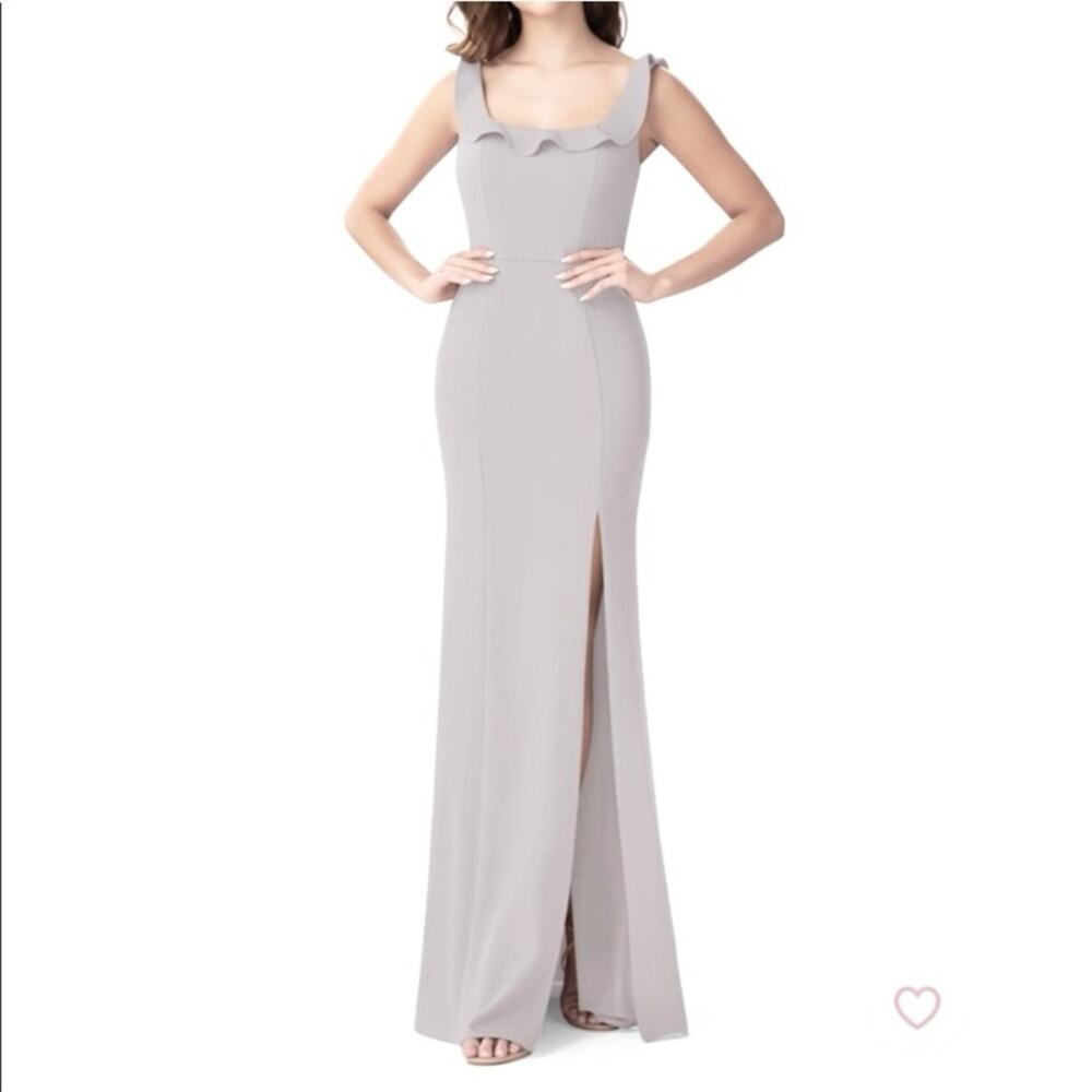 Azazie Silver Grey Samantha Formal Bridesmaid Dress Gown A8